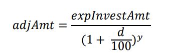 Adjust the expected investment amount expInvestAmt at year n