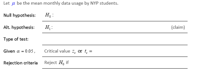 Construct the hypotheses and find the critical values